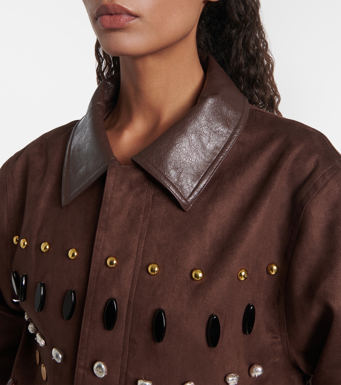 Chaqueta de ante sintético adornada | Xu Zhi