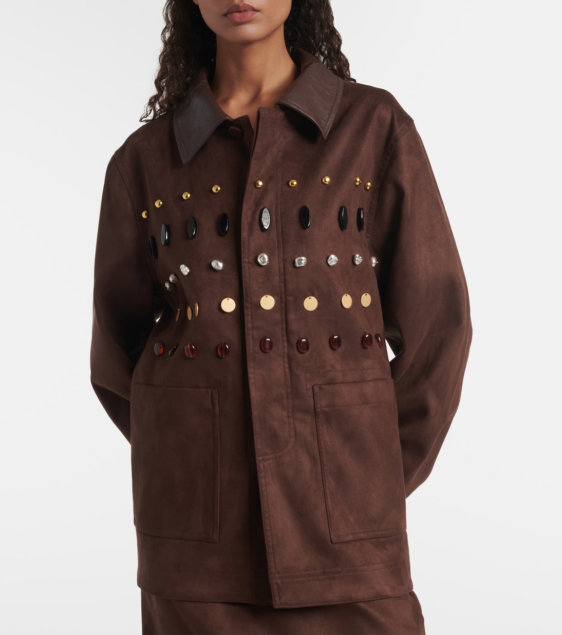 Chaqueta de ante sintético adornada | Xu Zhi