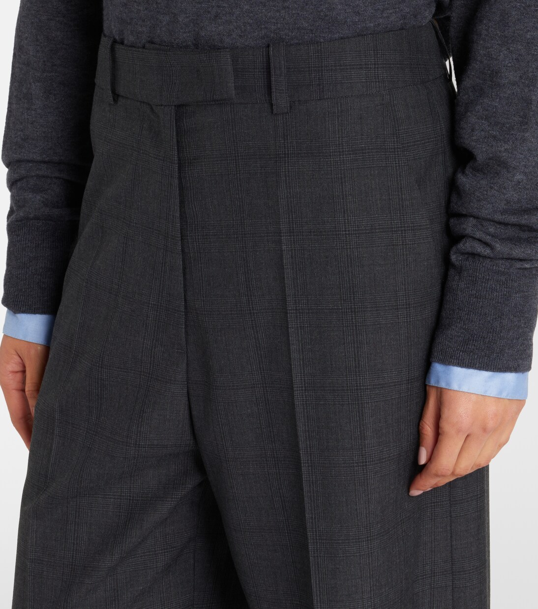 Brickell plaid wide-leg pants | The Frankie Shop