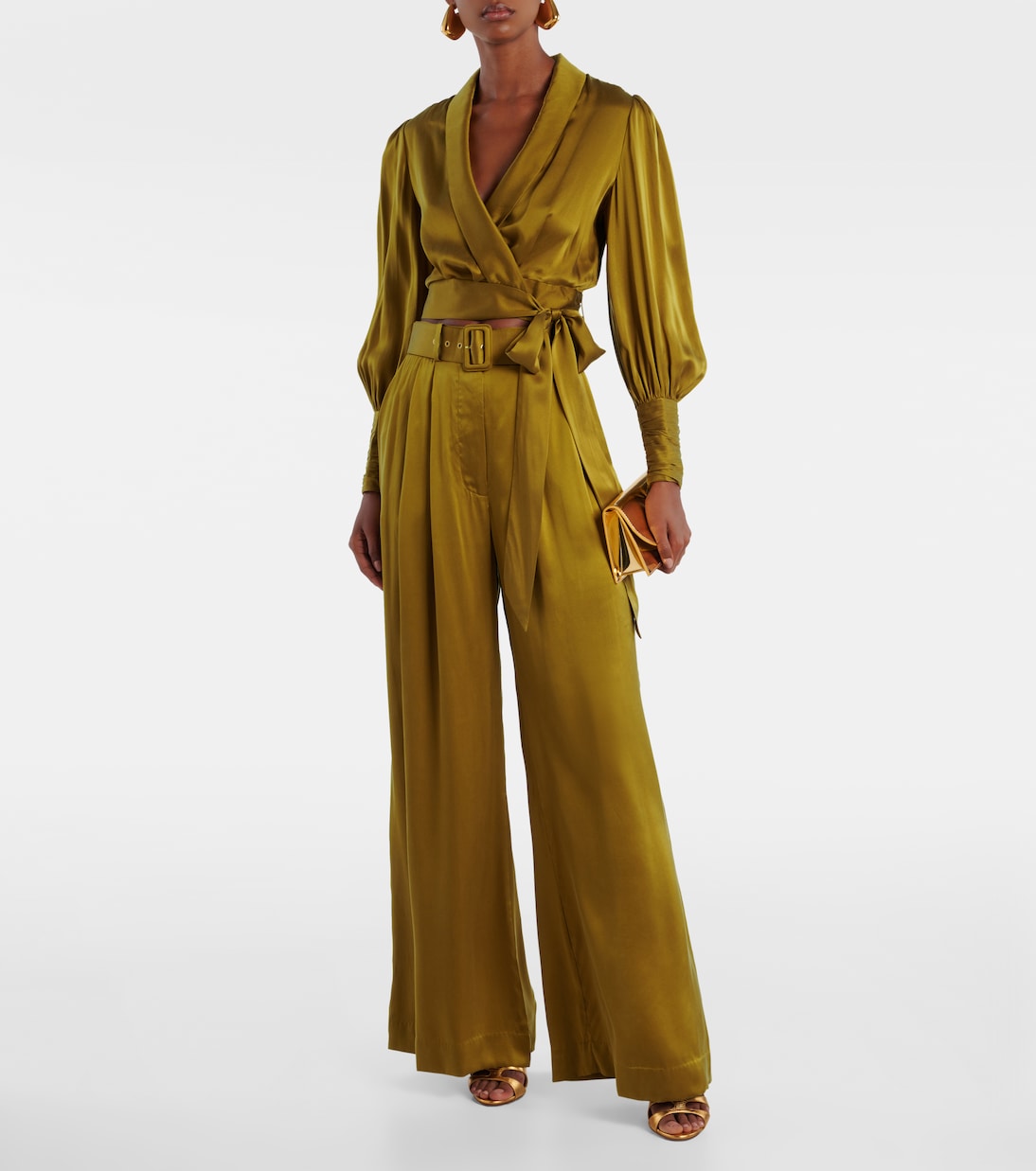 Silk satin wide-leg pants | Zimmermann