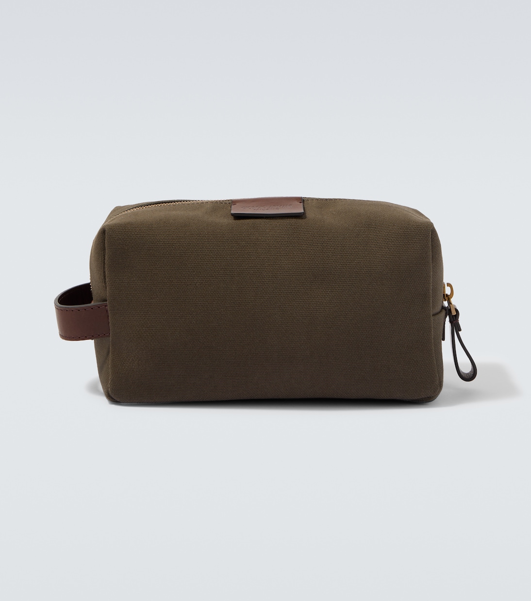 Leather-trimmed canvas toiletry bag | Giorgio Armani