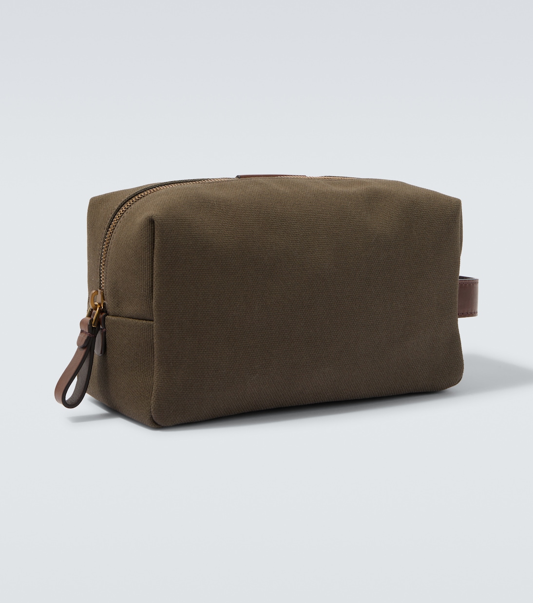 Leather-trimmed canvas toiletry bag | Giorgio Armani