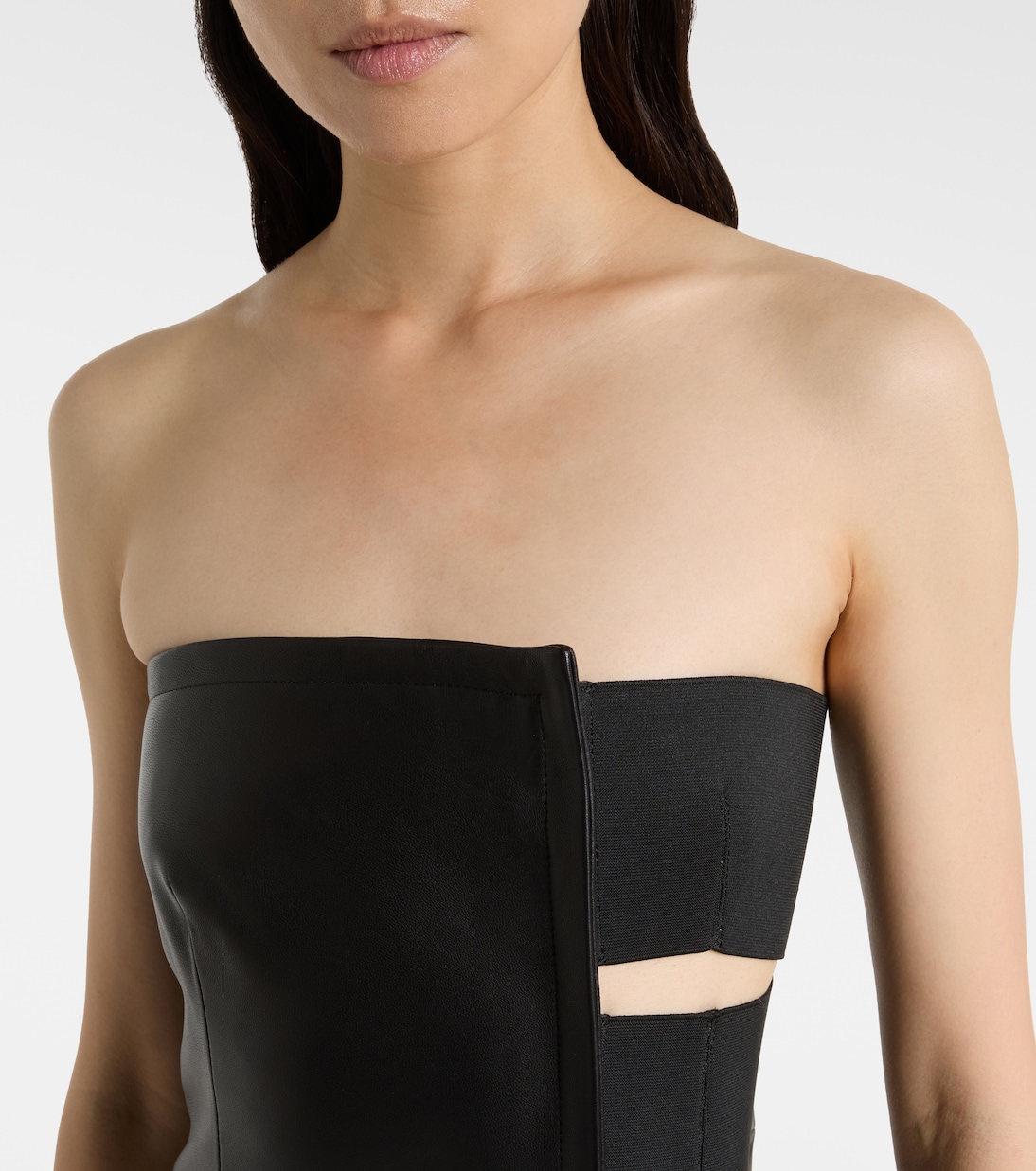 Cutout asymmetric leather maxi dress | Jean Paul Gaultier