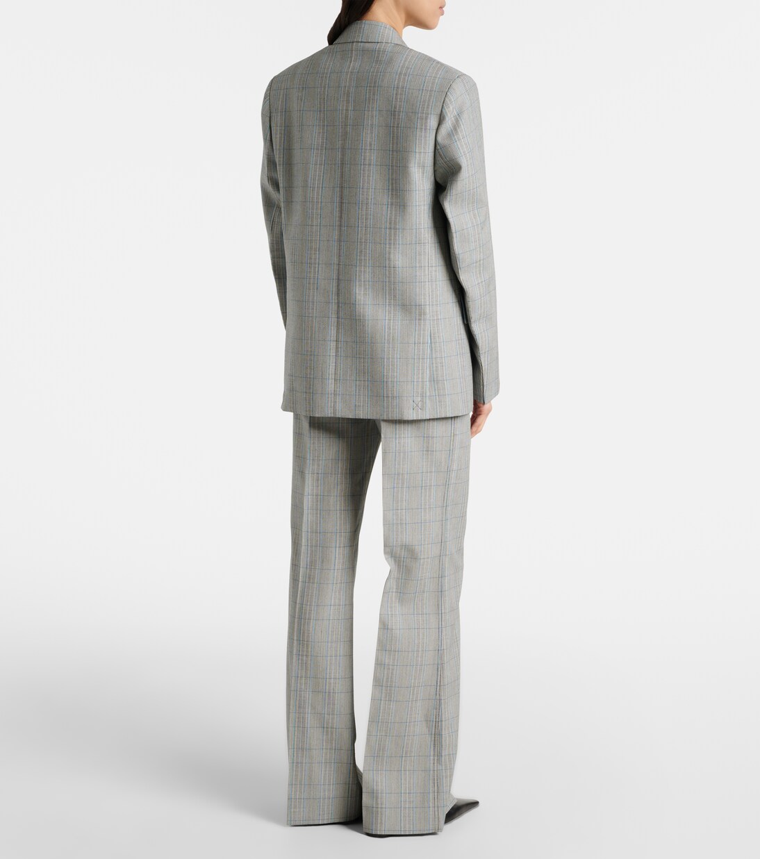 Checked virgin wool straight pants | Victoria Beckham