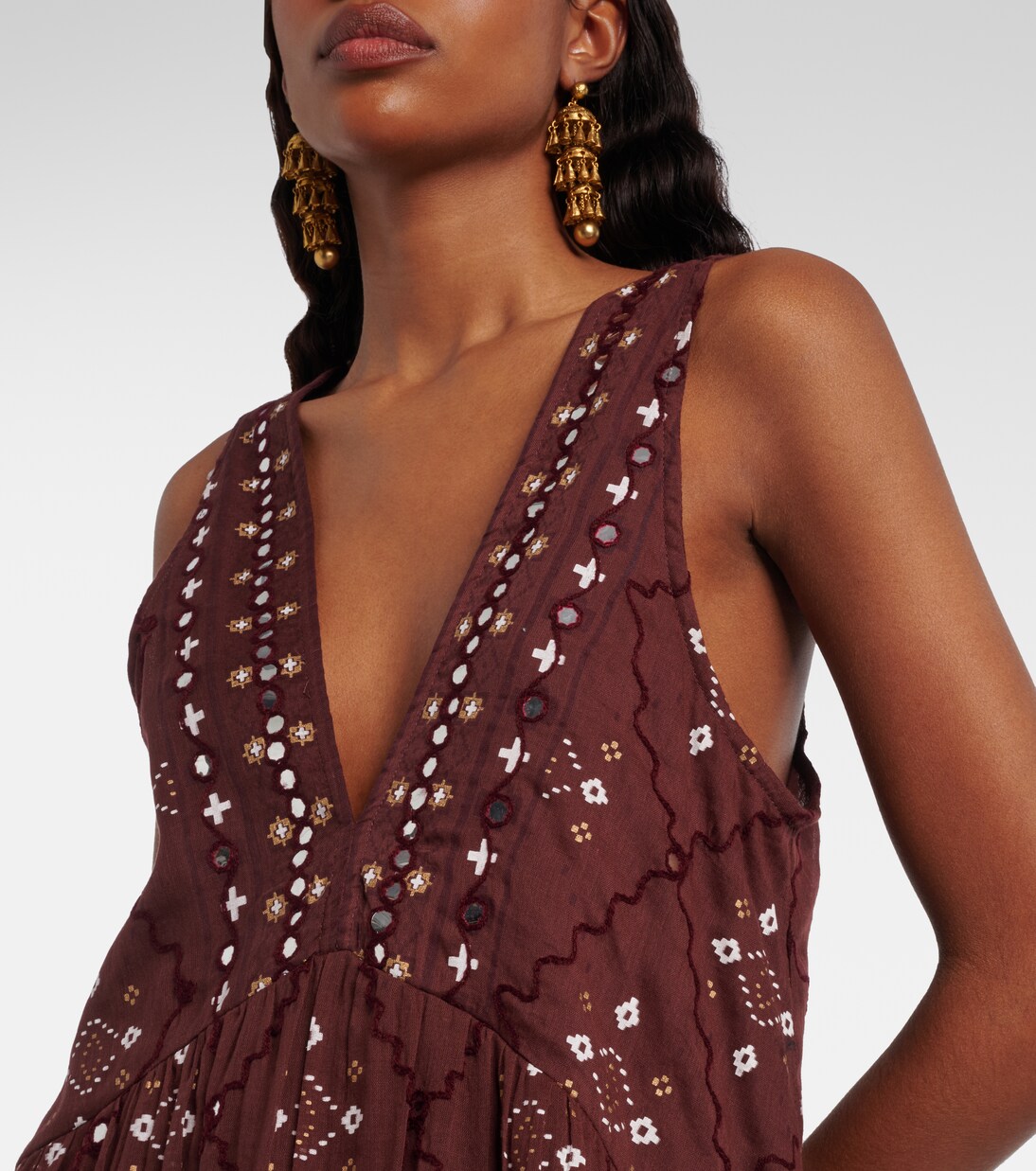 Embroidered cotton minidress | Juliet Dunn