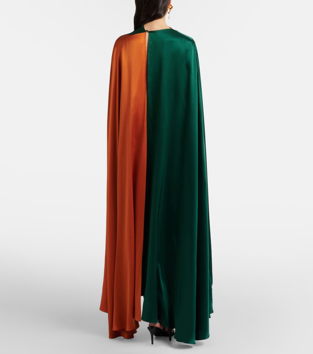 Neolitsea caped silk satin gown | Roksanda