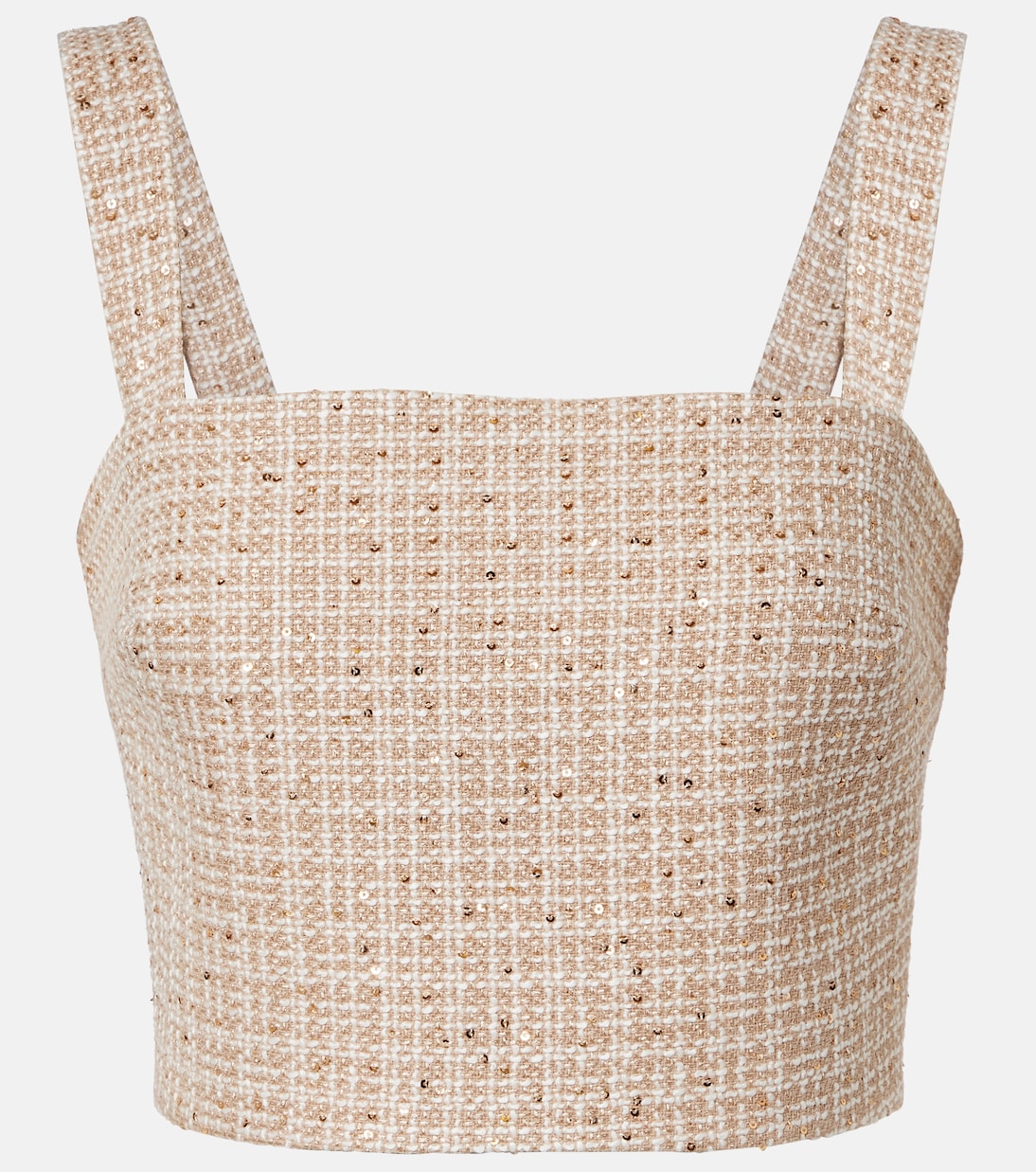 Cropped-Top aus Tweed mit Pailletten | Elie Saab