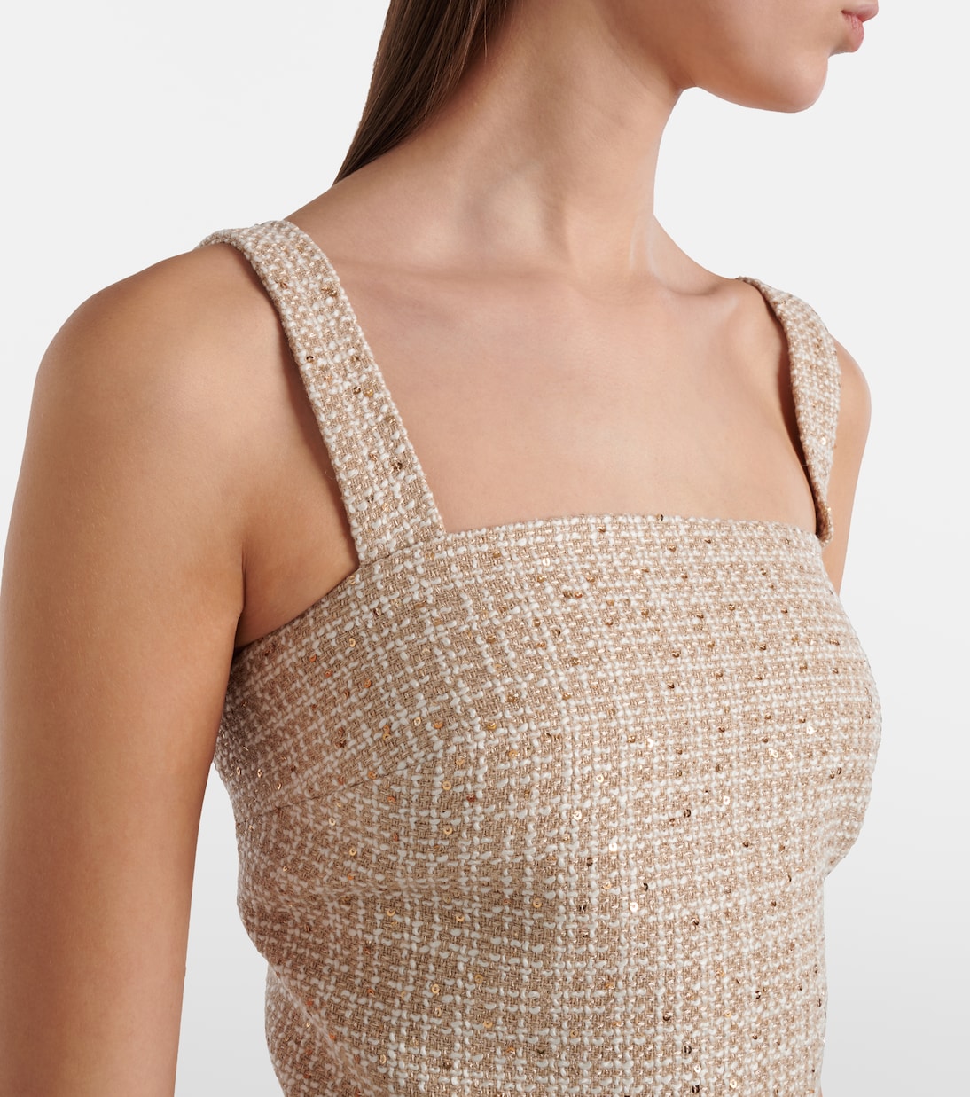 Cropped-Top aus Tweed mit Pailletten | Elie Saab