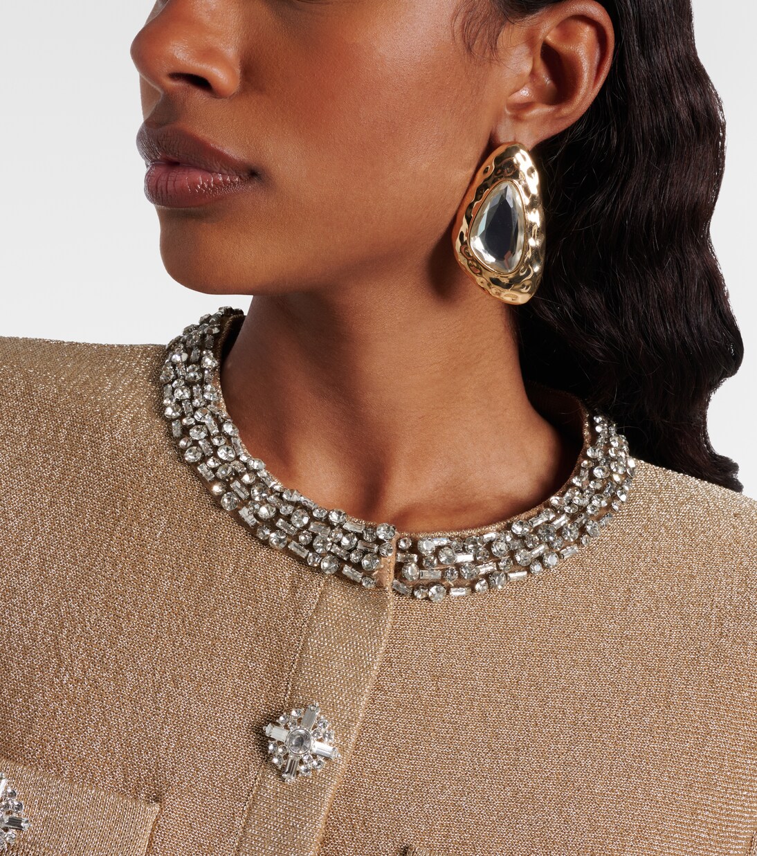 Crystal-embellished earrings | Self-Portrait