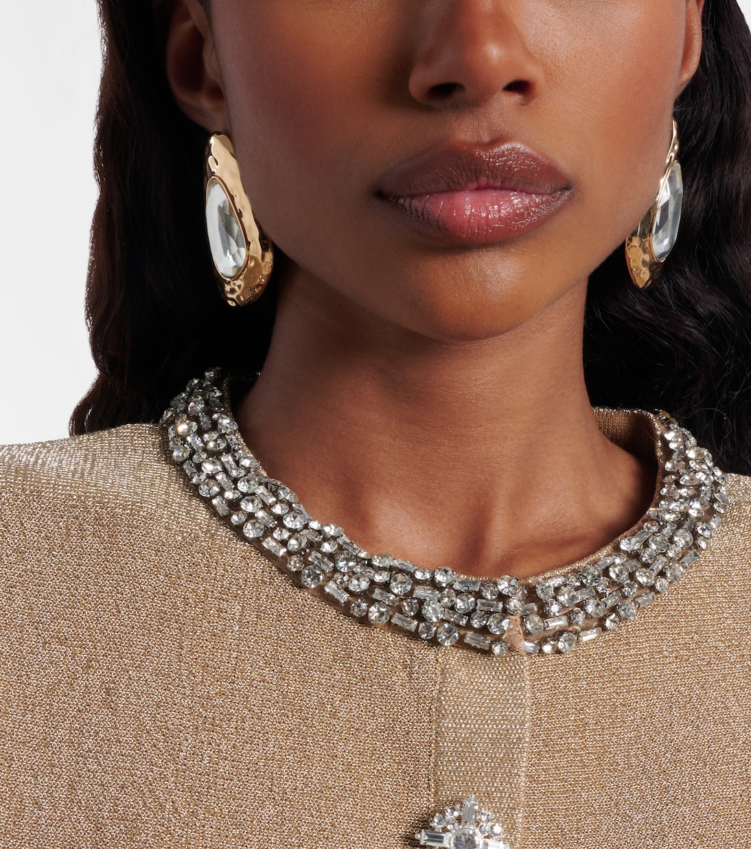 Crystal-embellished earrings | Self-Portrait