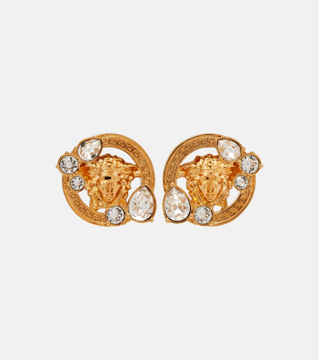 Medusa crystal-embellished earrings | Versace