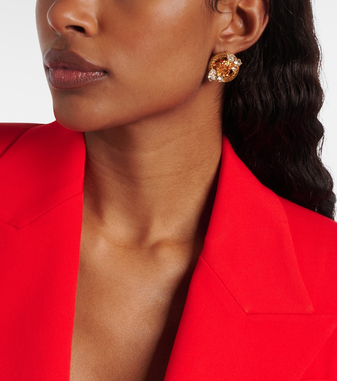 Medusa crystal-embellished earrings | Versace