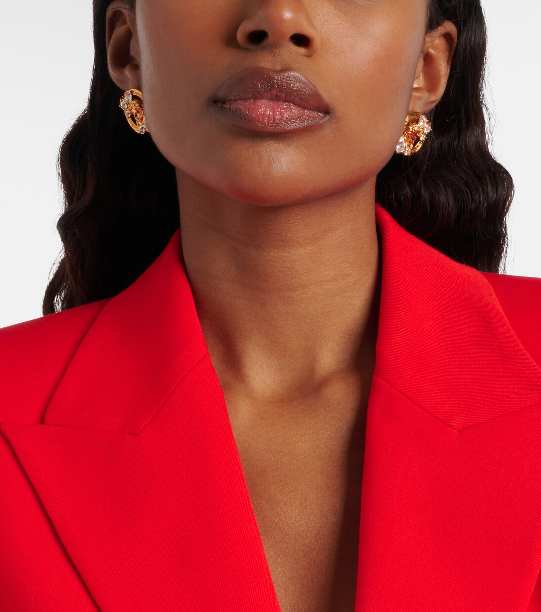 Medusa crystal-embellished earrings | Versace