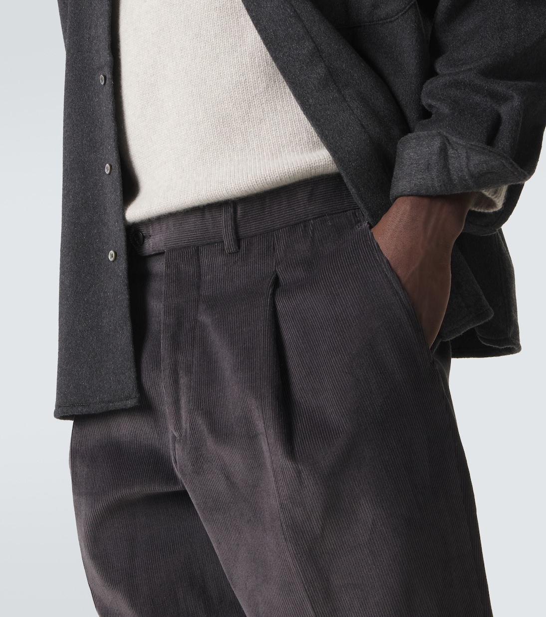 Amo棉质灯芯绒阔腿裤 | Saman Amel