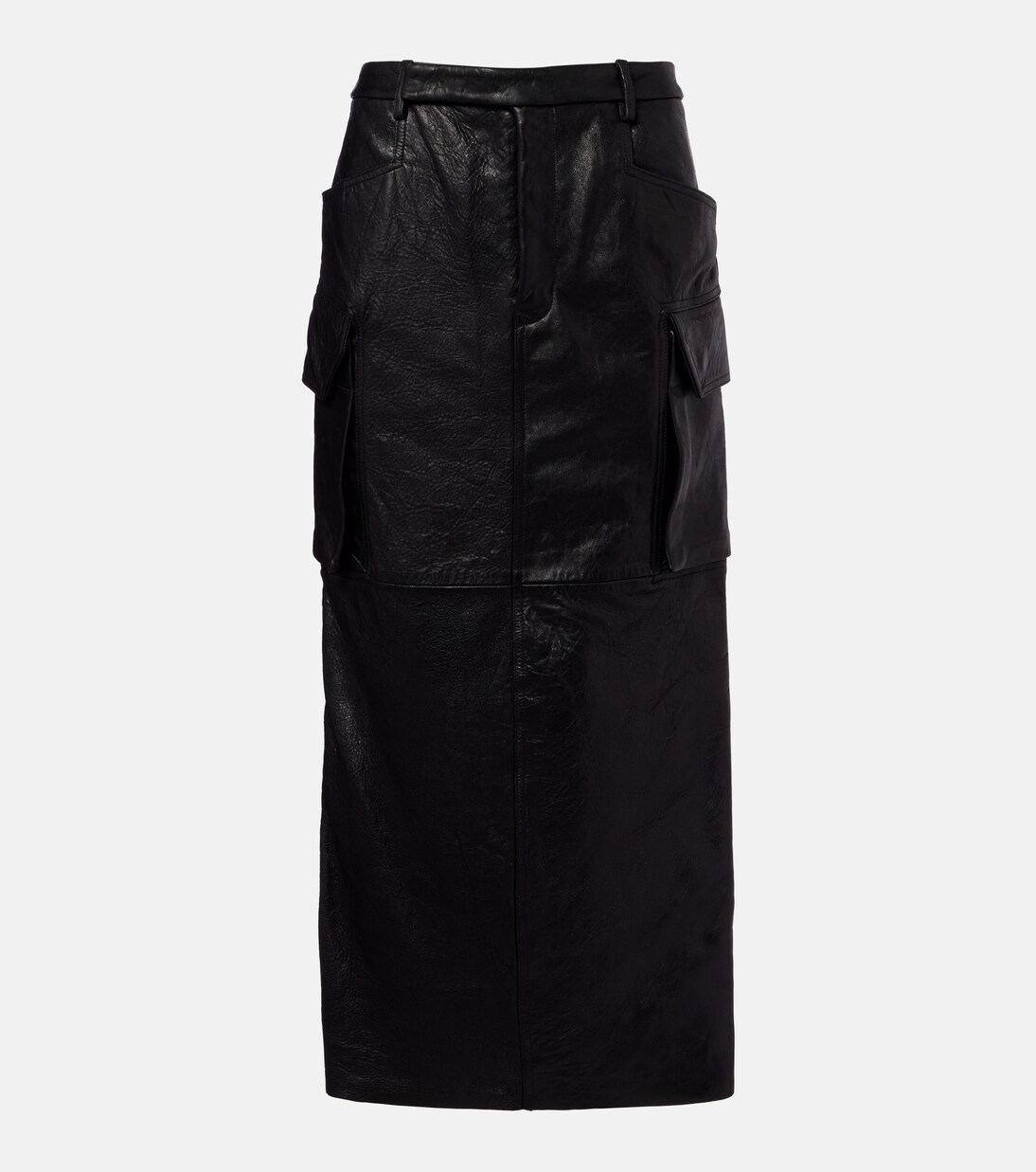 Jupe midi Firbanks en cuir | Rick Owens