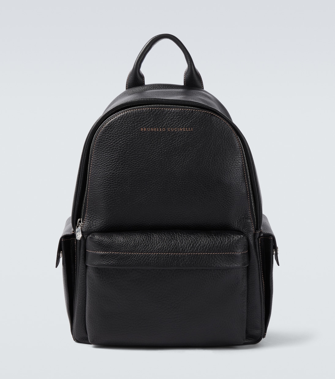 Logo leather backpack | Brunello Cucinelli