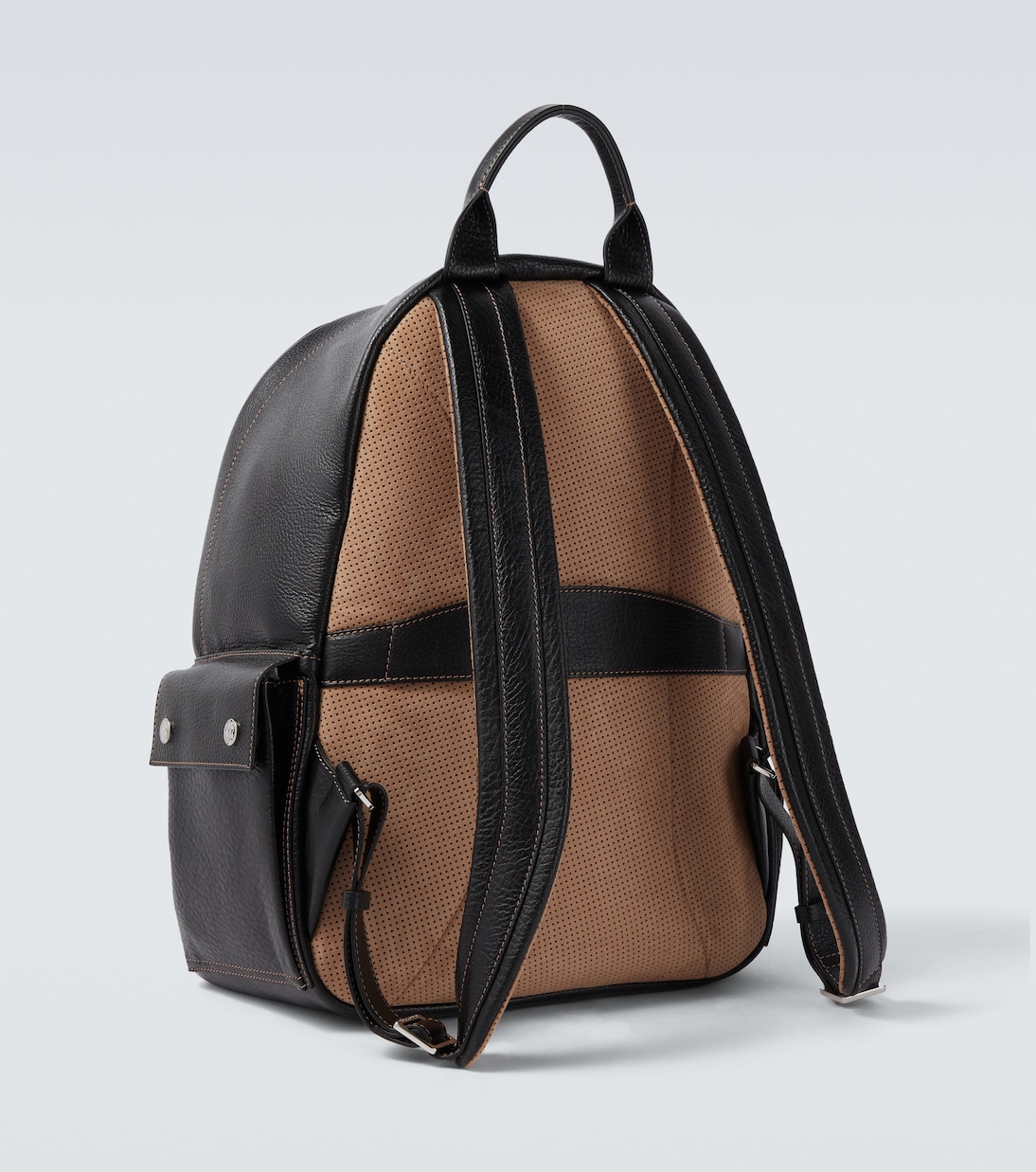Logo leather backpack | Brunello Cucinelli