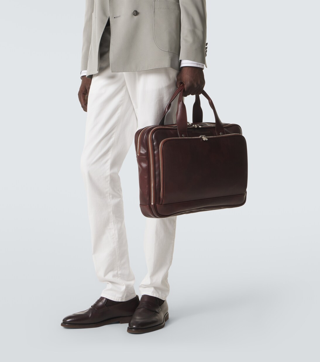Leather briefcase | Brunello Cucinelli