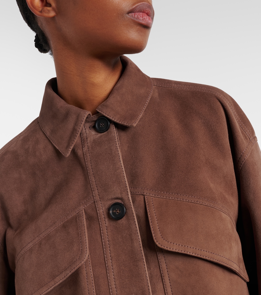 Monili cropped suede jacket | Brunello Cucinelli