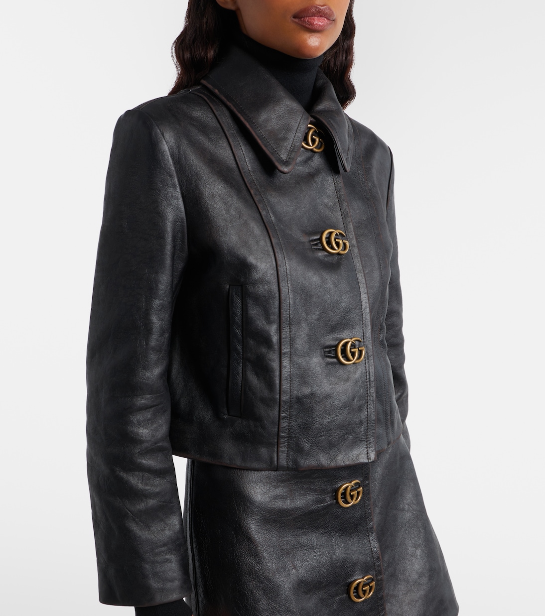 Double G leather jacket | Gucci