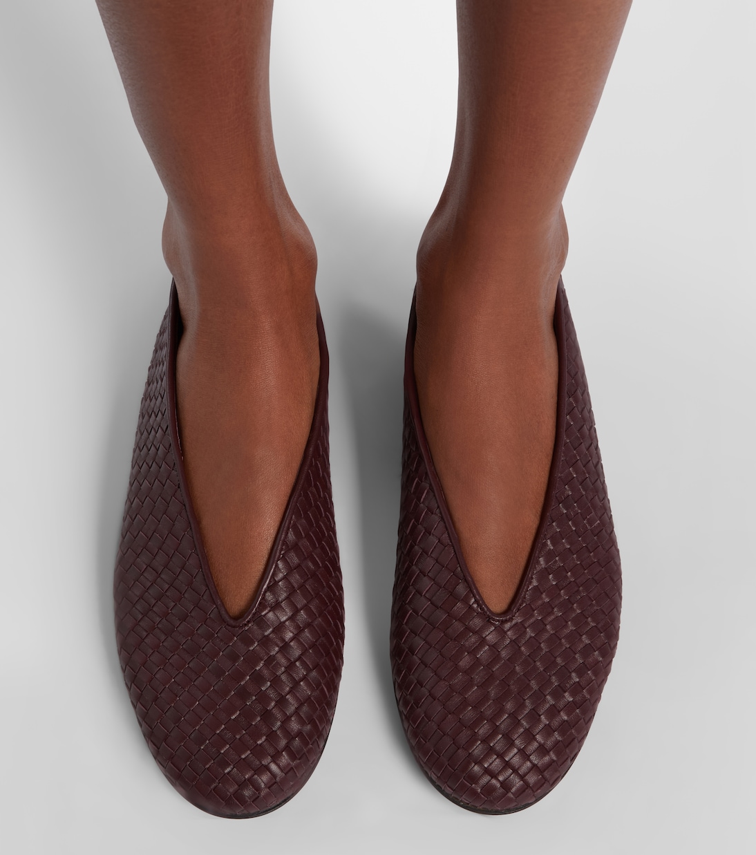 Rosa Intrecciato leather ballet flats | Bottega Veneta