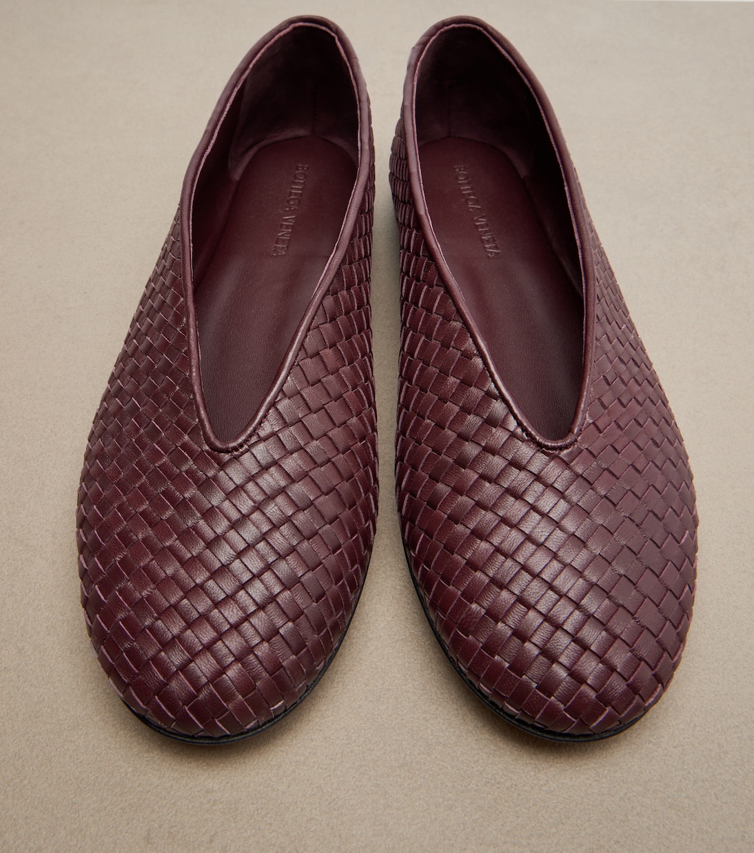 Rosa Intrecciato leather ballet flats | Bottega Veneta