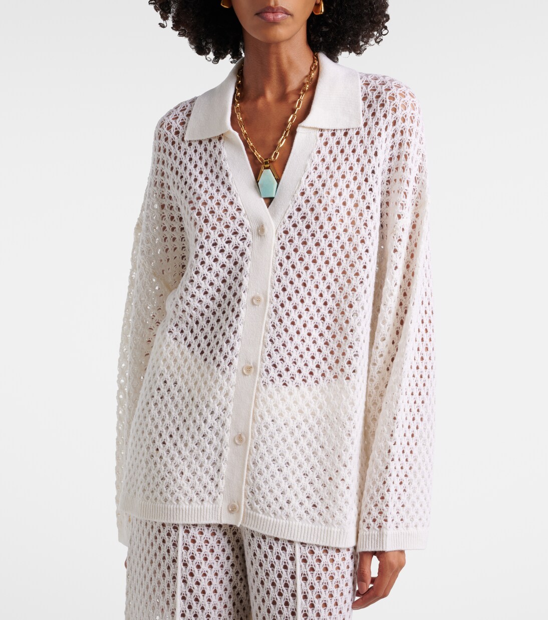 Open-knit wool and cashmere cardigan | Jardin des Orangers