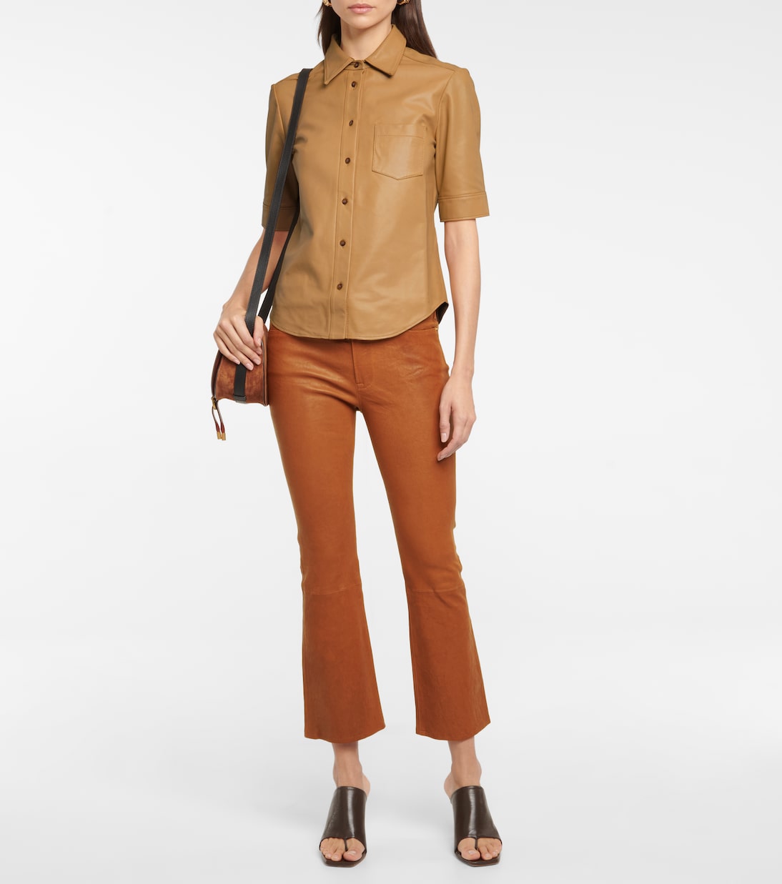 Pantaloni Le Crop Mini Boot in pelle | Frame