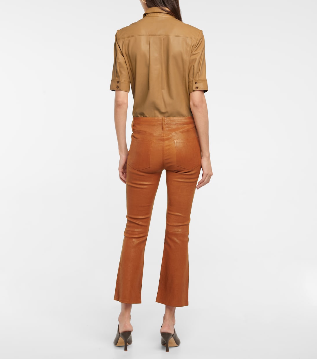 Pantaloni Le Crop Mini Boot in pelle | Frame