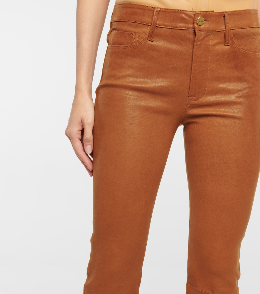 Pantaloni Le Crop Mini Boot in pelle | Frame