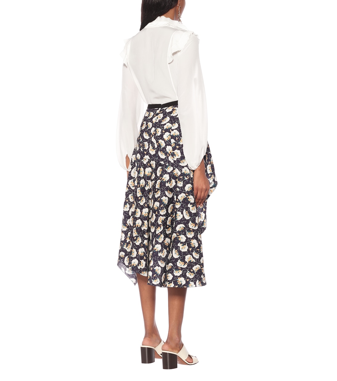 Falda midi de seda elastizada | Chloé