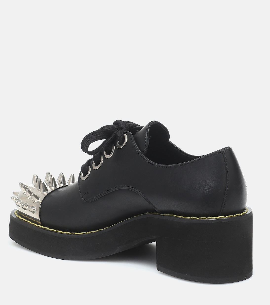 Stringate in pelle con borchie | Miu Miu