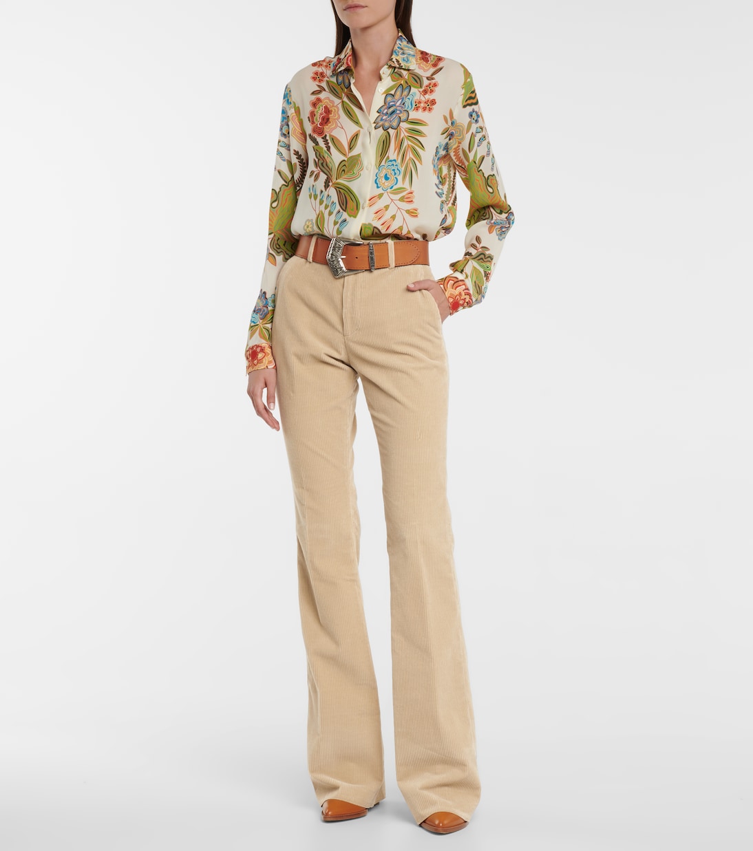 High-rise corduroy pants | Etro