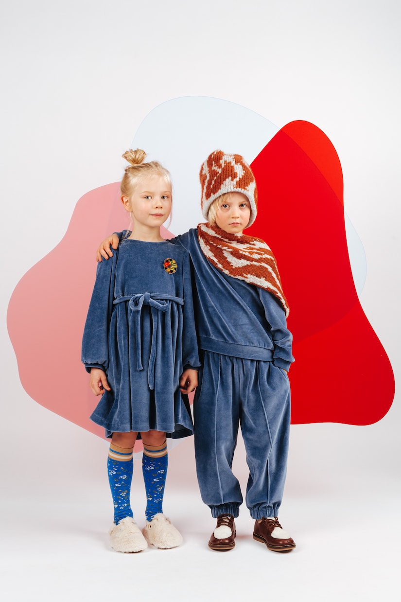 Kleid aus Samt mit Gürtel | Paade Mode