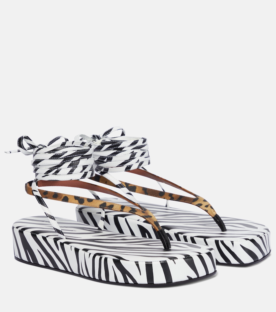 Bedruckte Sandalen Jamie aus Satin | Amina Muaddi