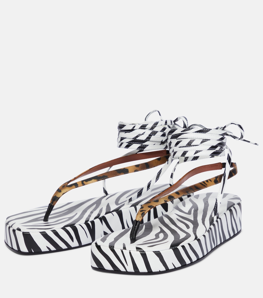 Bedruckte Sandalen Jamie aus Satin | Amina Muaddi