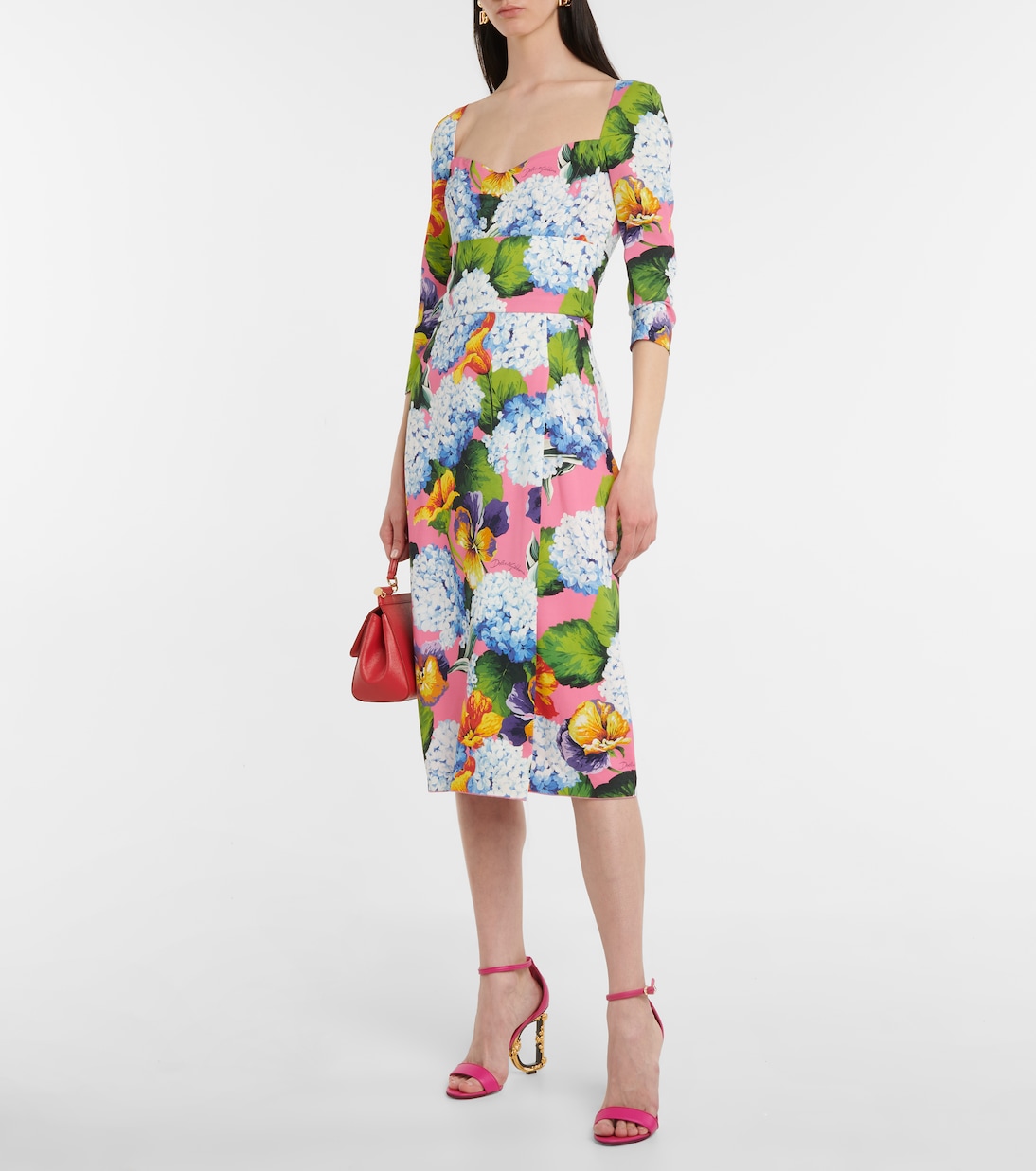 Robe midi à fleurs | Dolce&Gabbana