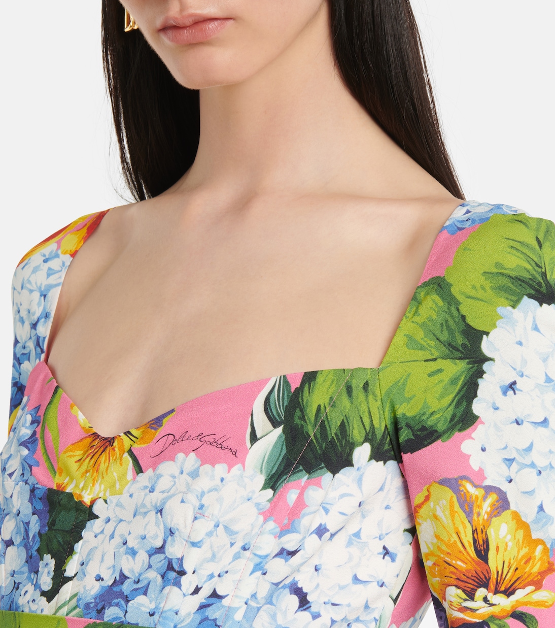 Robe midi à fleurs | Dolce&Gabbana