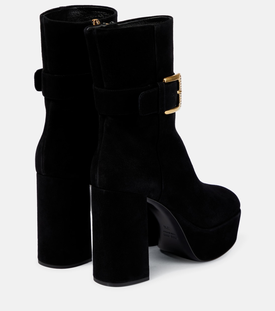 Suede platform ankle boots | Miu Miu