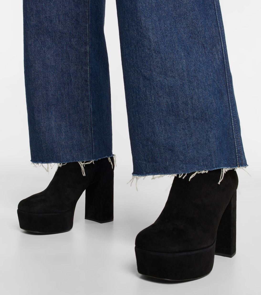 Suede platform ankle boots | Miu Miu