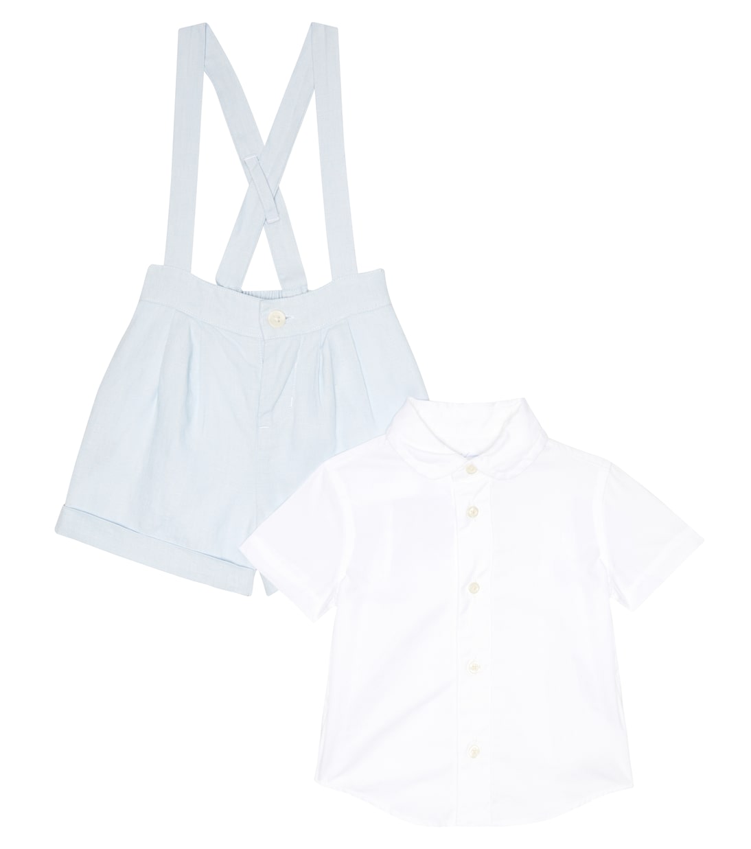 Baby - Camicia e salopette in cotone e lino | Polo Ralph Lauren Kids