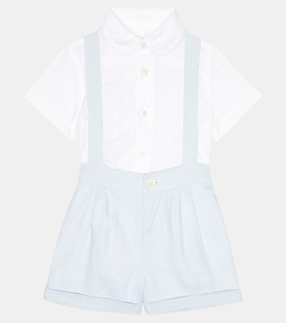 Baby - Camicia e salopette in cotone e lino | Polo Ralph Lauren Kids