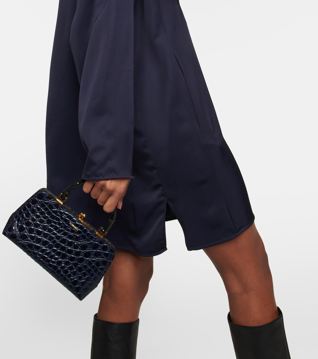 Miniabito in raso con collo alto | Jil Sander
