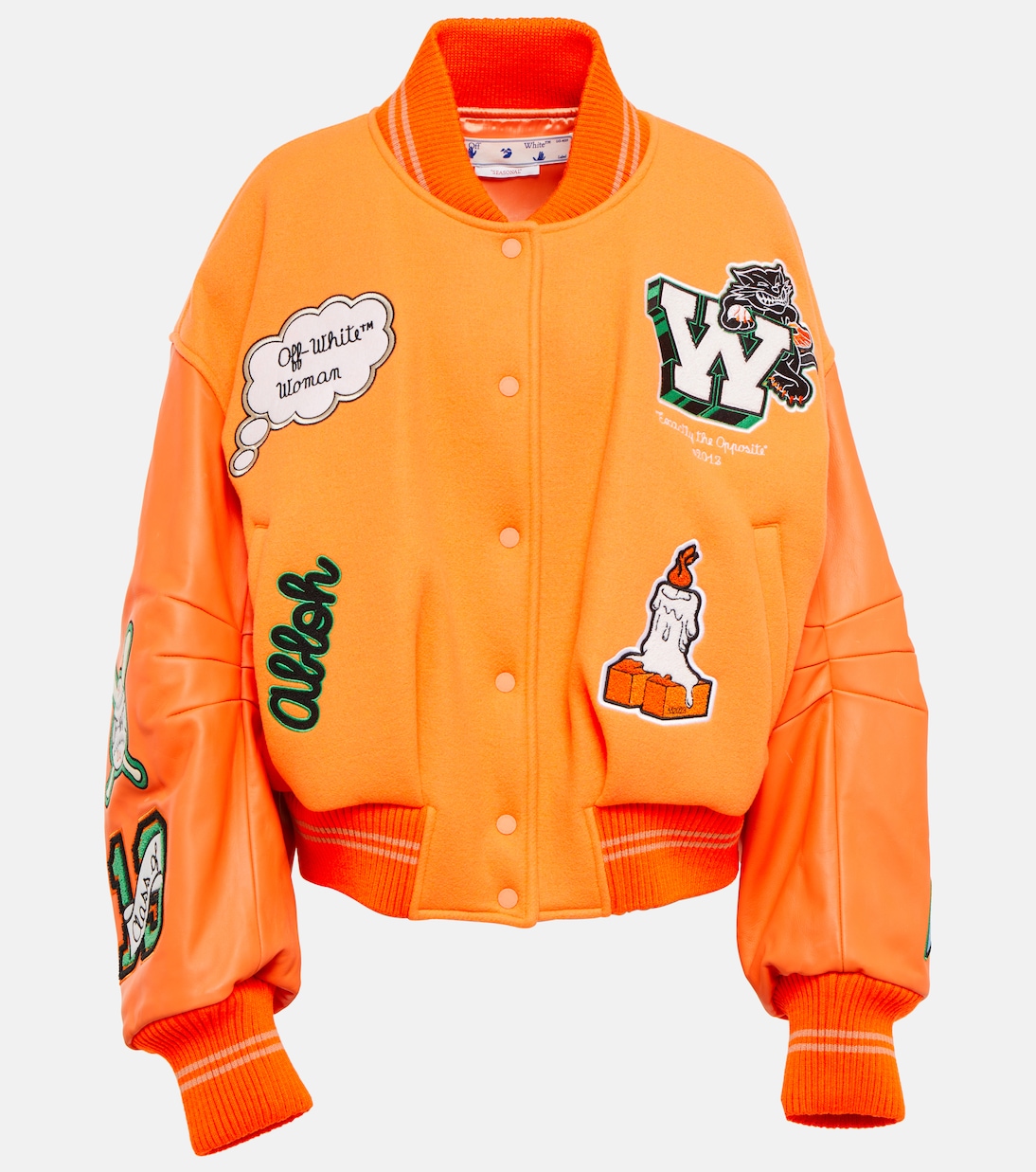 Appliqué wool-blend bomber jacket | Off-White