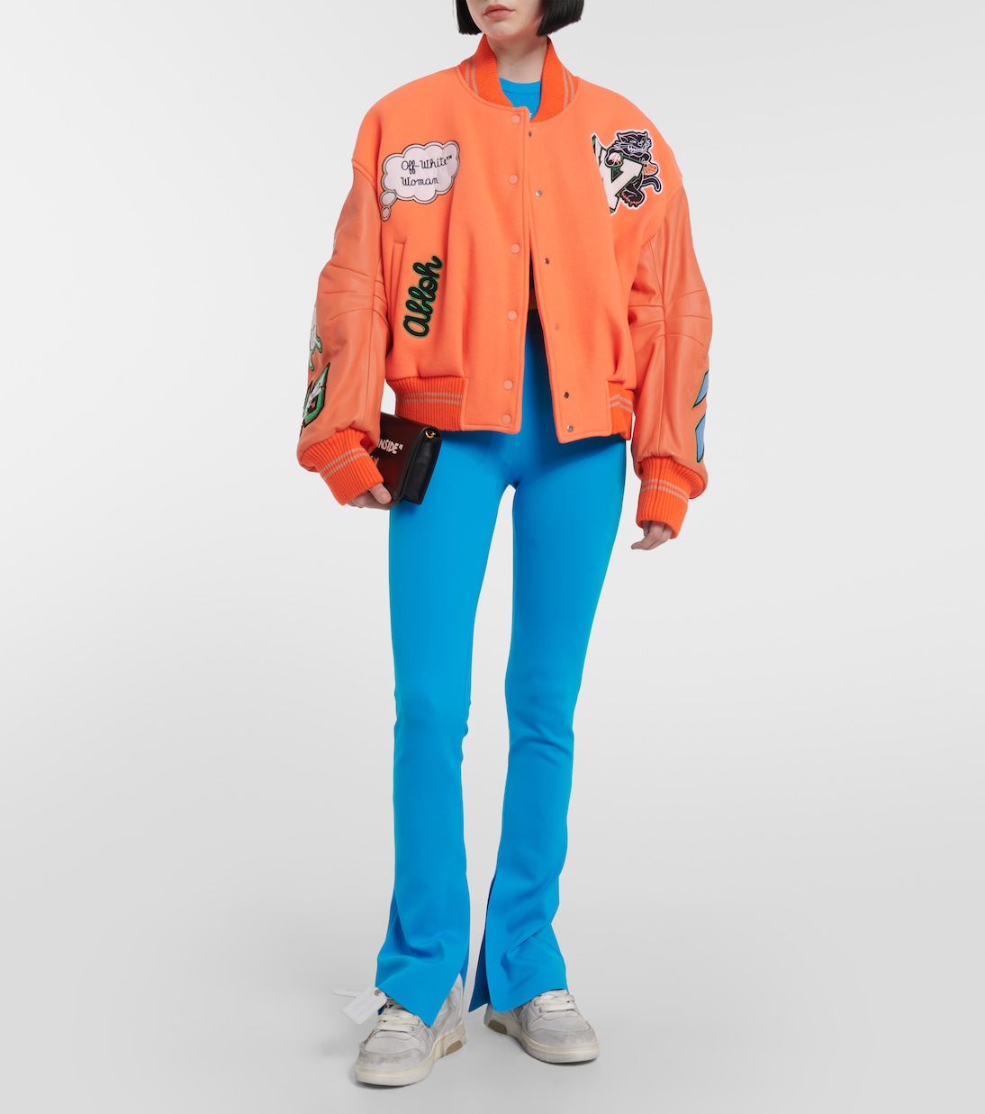 Appliqué wool-blend bomber jacket | Off-White