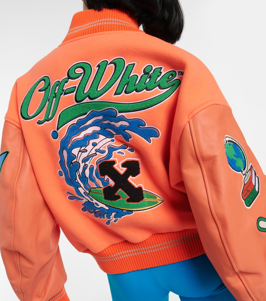 Appliqué wool-blend bomber jacket | Off-White