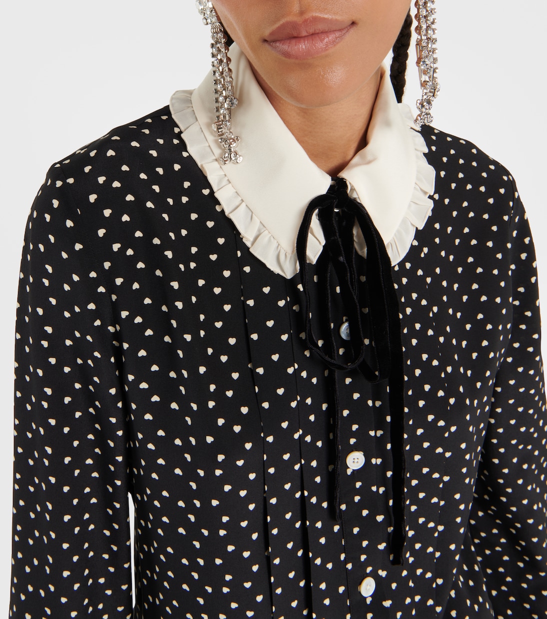 Blusa de mezcla de seda con lunares | Alessandra Rich