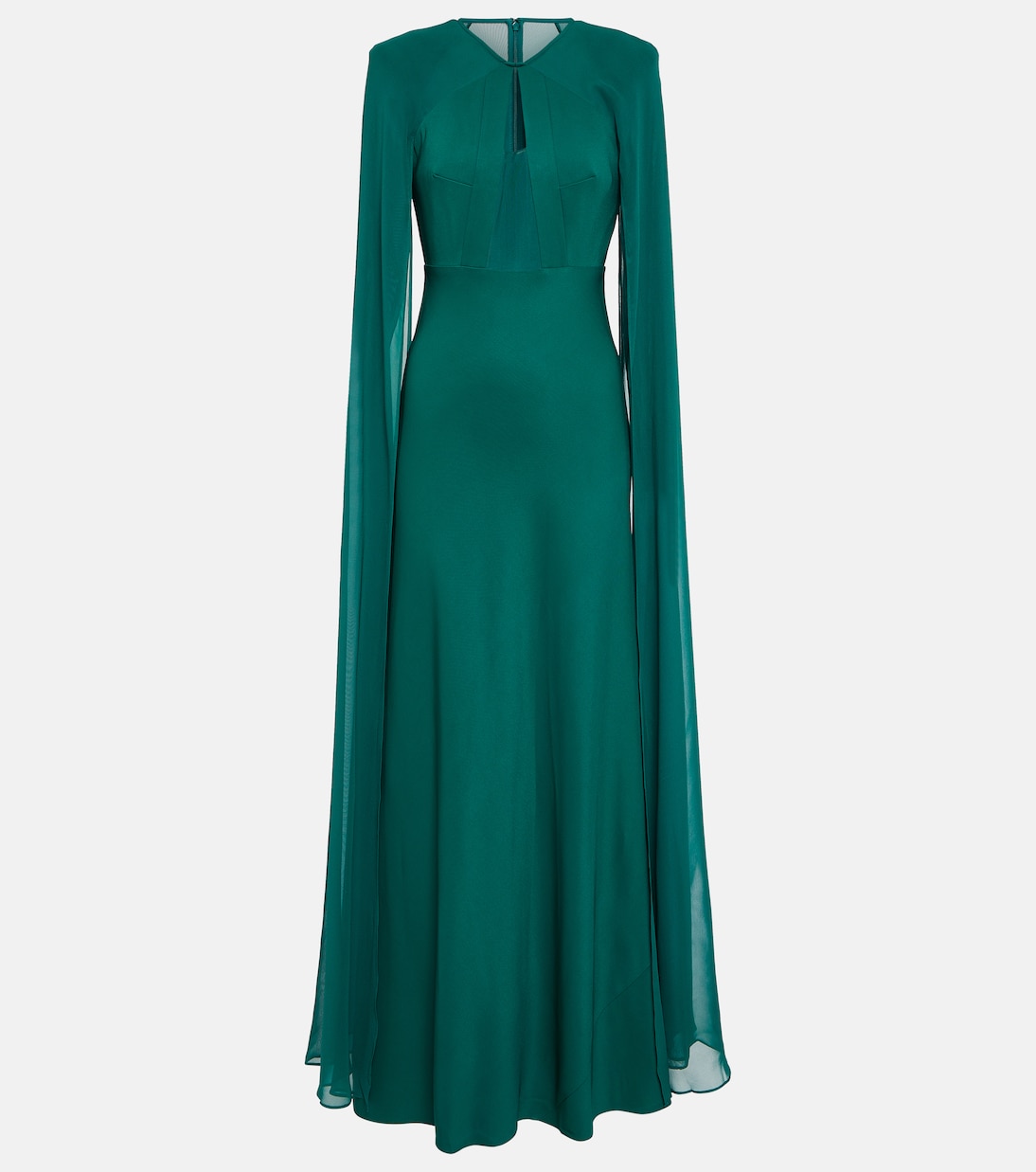 Abito lungo in chiffon con mantella | Roland Mouret