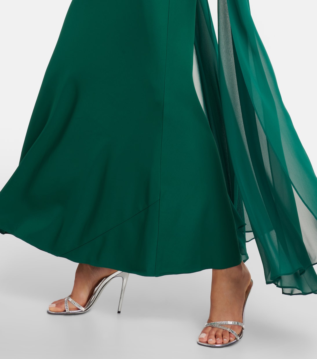 Abito lungo in chiffon con mantella | Roland Mouret