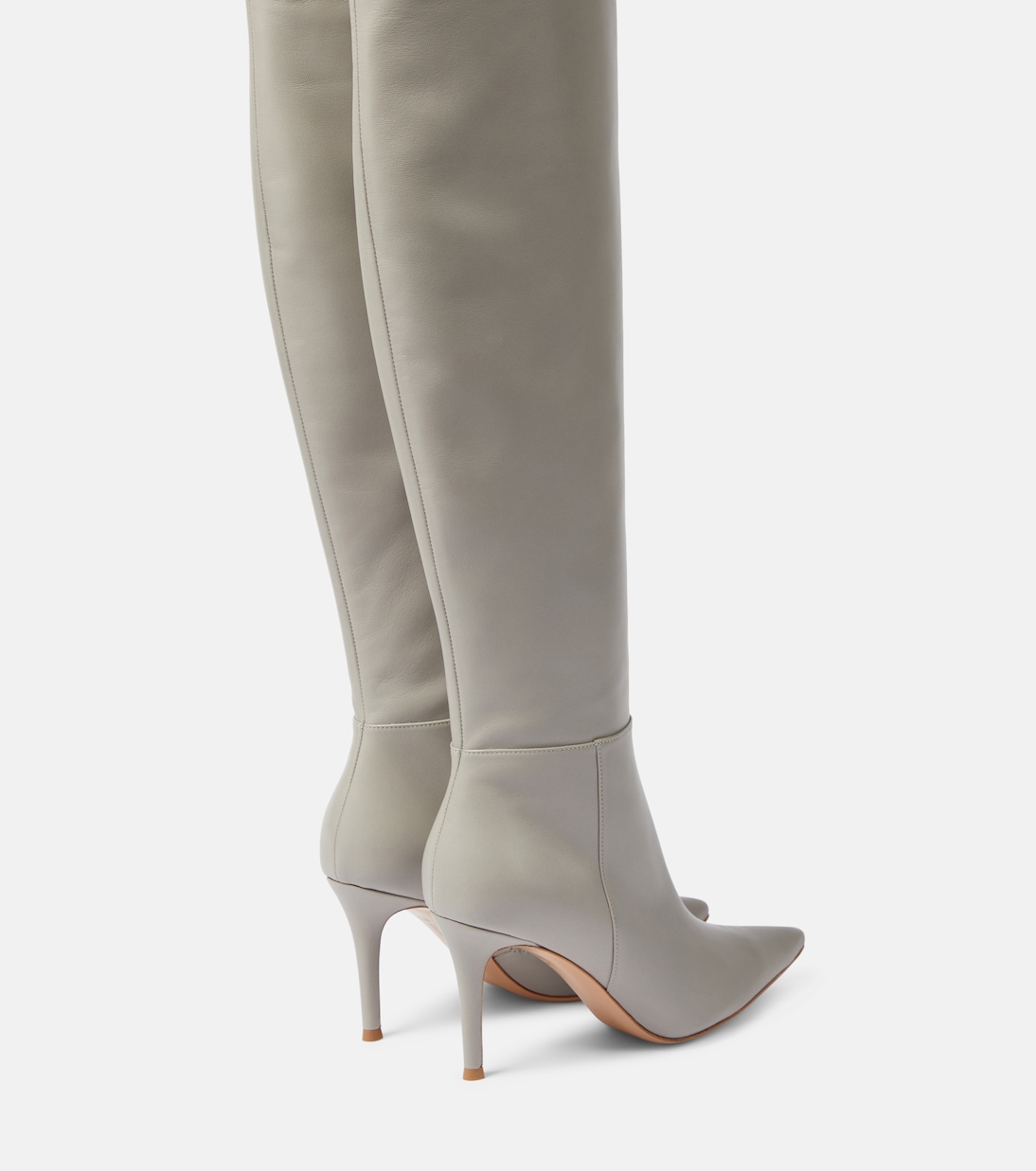 Jules leather over the knee boots in grey Gianvito Rossi Mytheresa